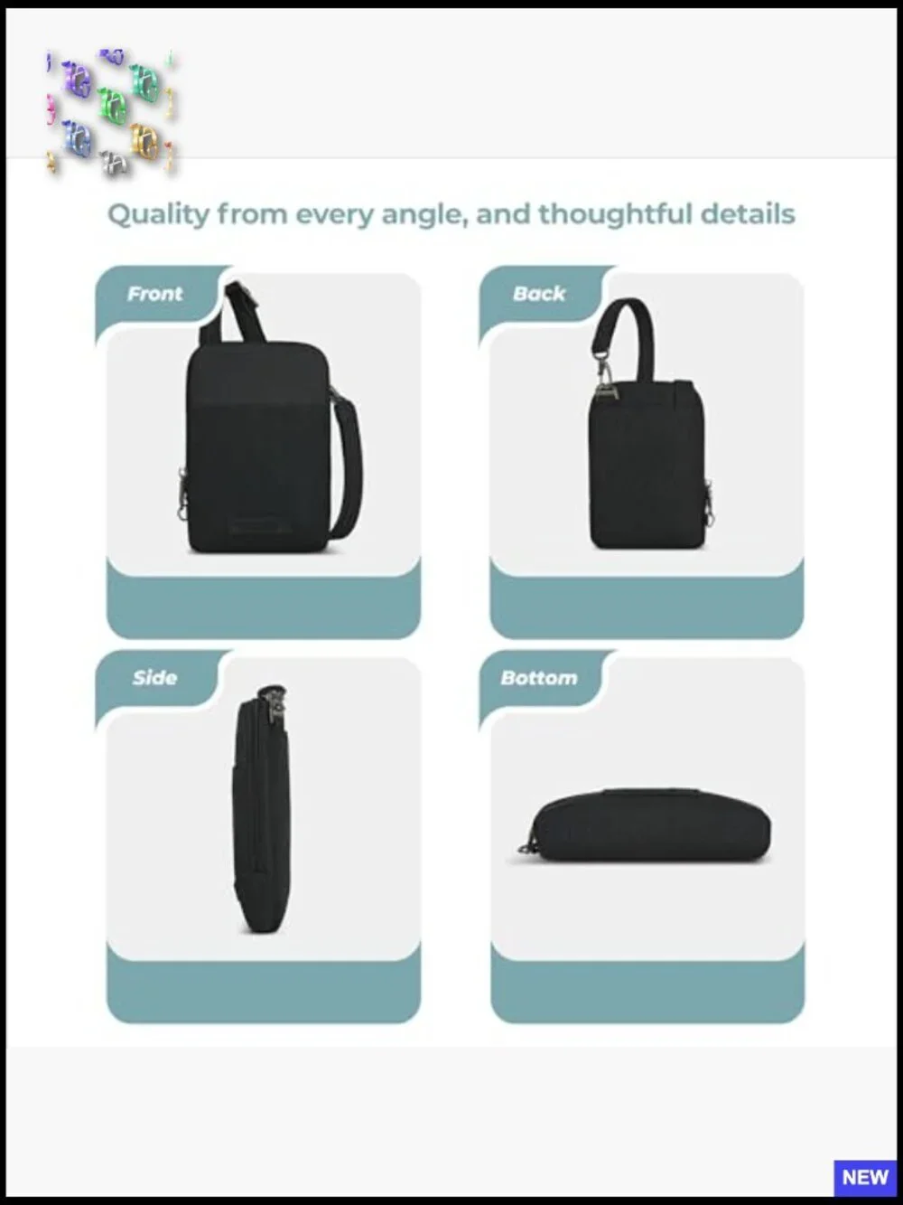 Anti-Theft Crossbody Bag Mini RFID Blocking Slash Resistant Travel Essential